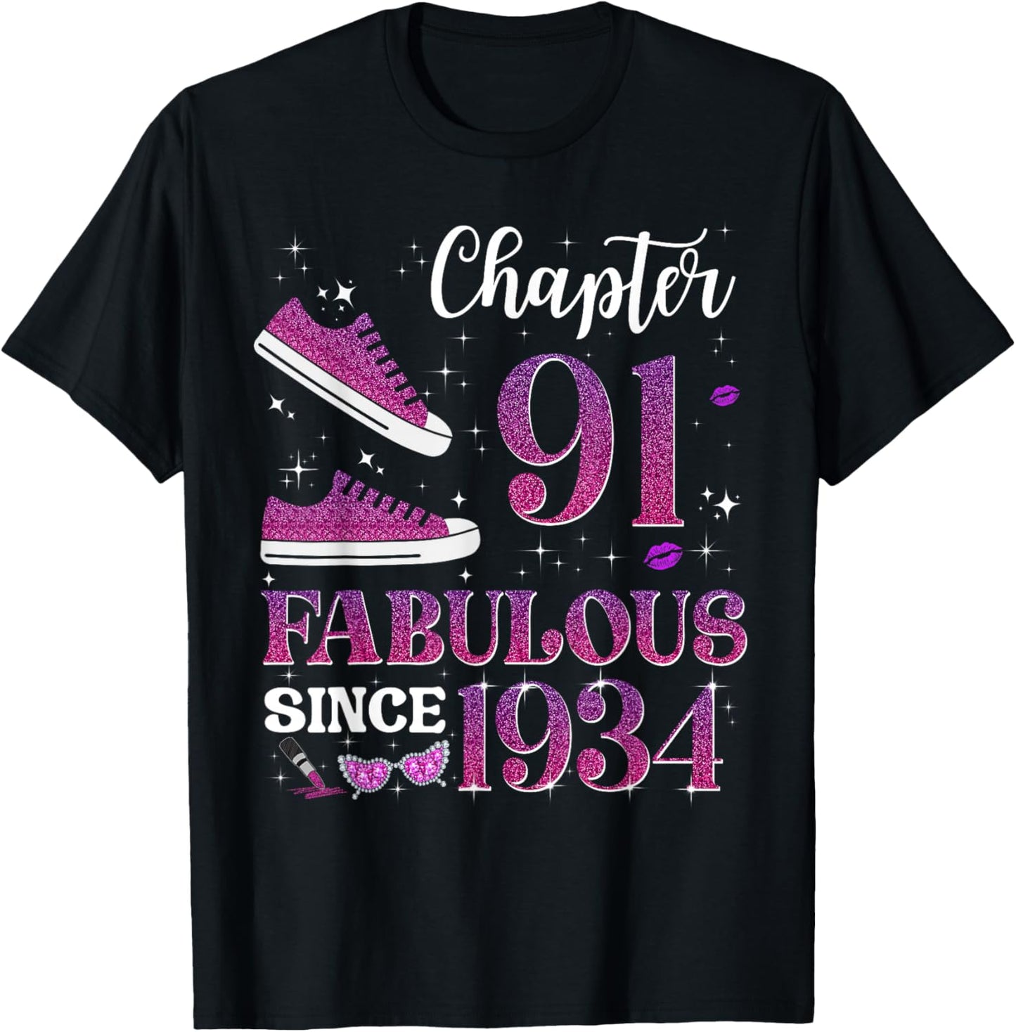 Chapter 91 Fabulous Since 1934 91st Birthday Girl Lady T-Shirt