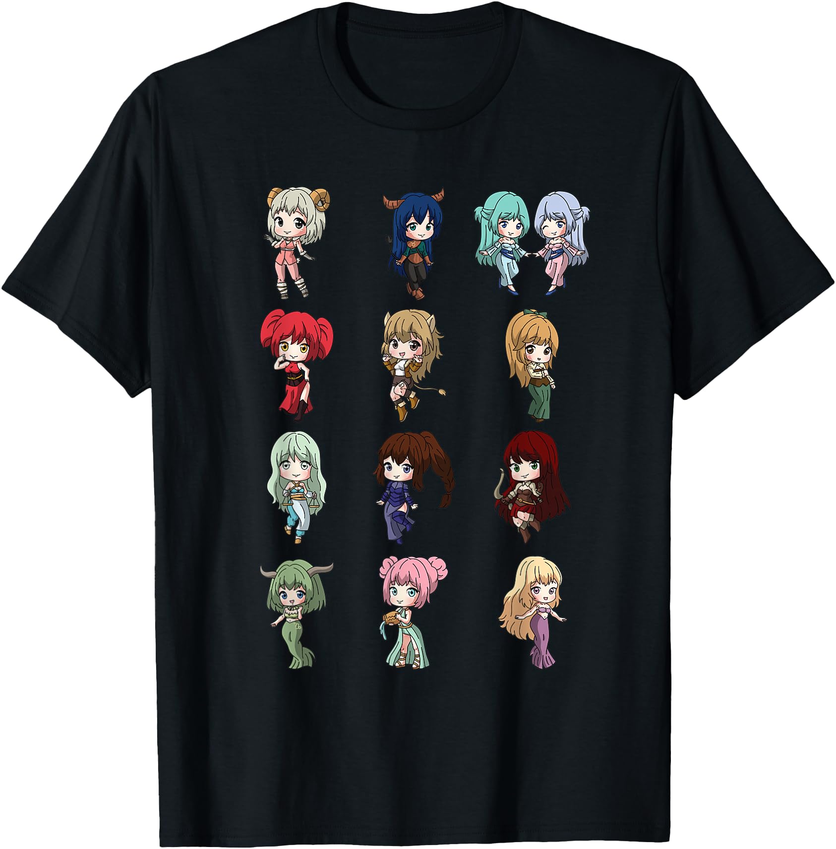 12 Horoscope Kawaii Anime Girl Zodiac Signs Astrology