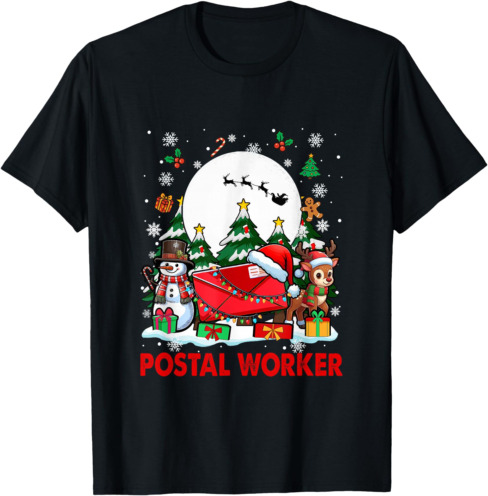 Postal Worker Job Tools Santa Snowmen Reindeer Christmas