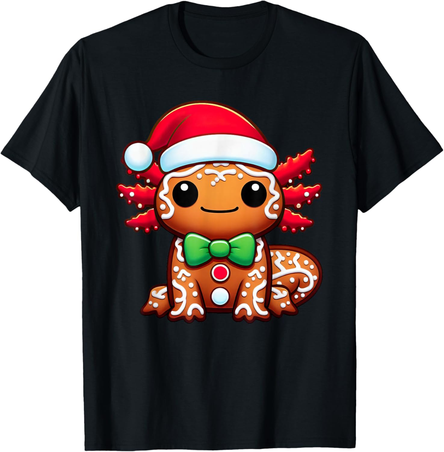 Funny Gingerbread Man Axolotl Christmas Womens Mens Kids