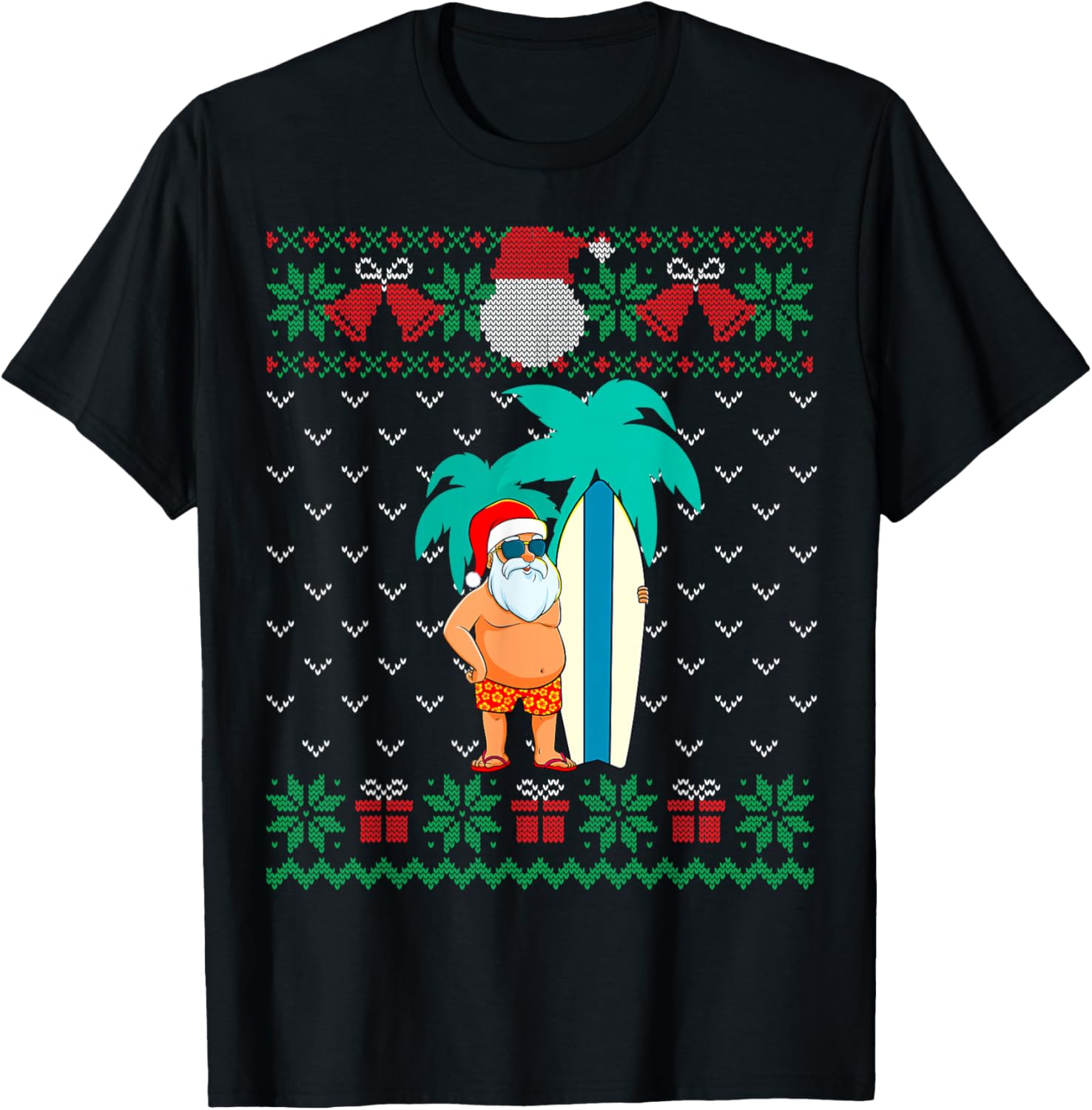 Christmas in July, Summer Santa Ugly Xmas Sweater Tropical