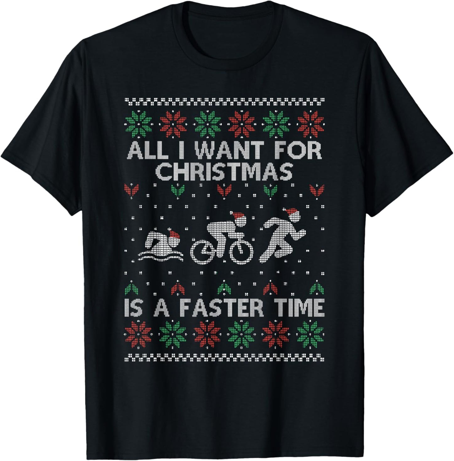 Funny Triathlon Ugly Christmas Sweater for Triathlete Xmas