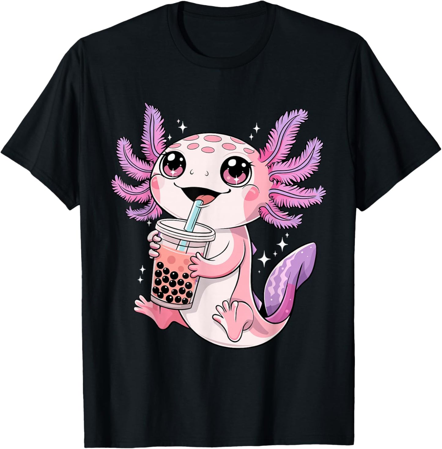 Axolotl shirt Cute Kawaii Anime Boba Tea Boys Girls Kids