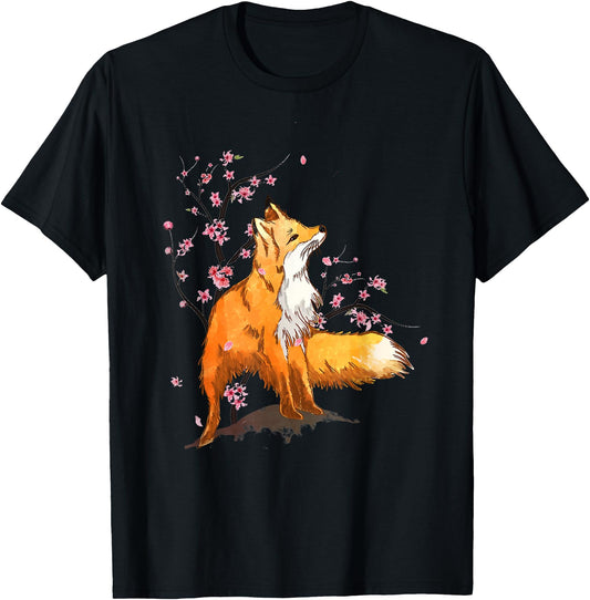 Cherry Blossom Flower Japanese Art Fox