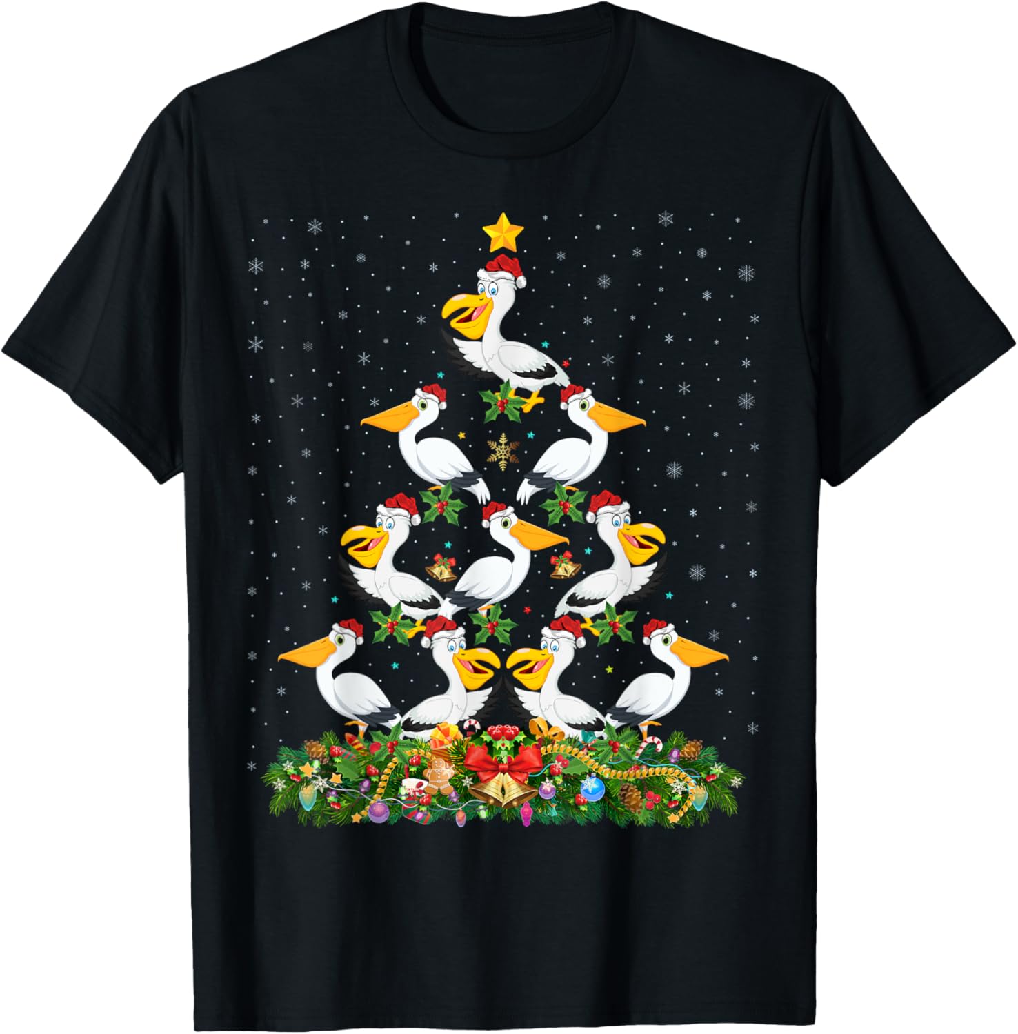 Pelican Bird Xmas Tree Gift Santa Hat Pelican Christmas