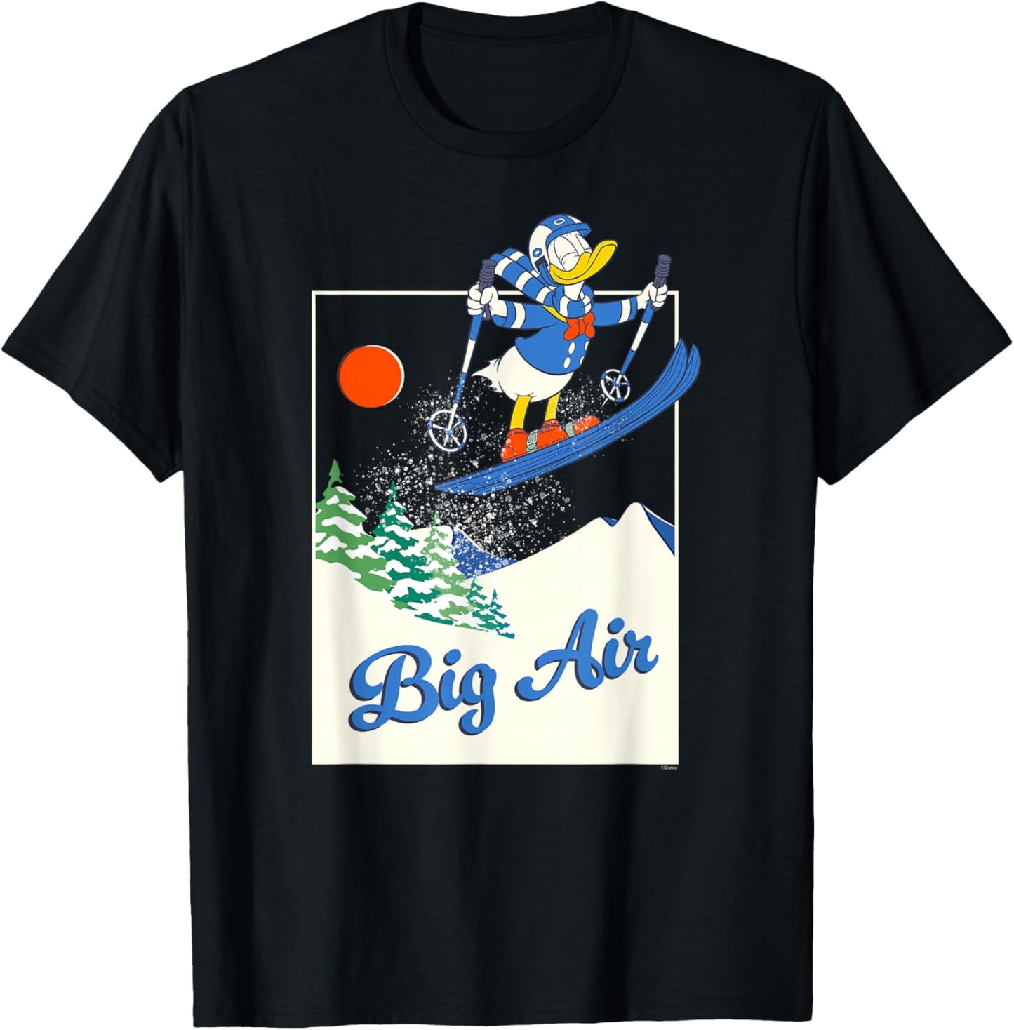Disney Donald Duck Winter Sports Skiing Retro Ski Big Air