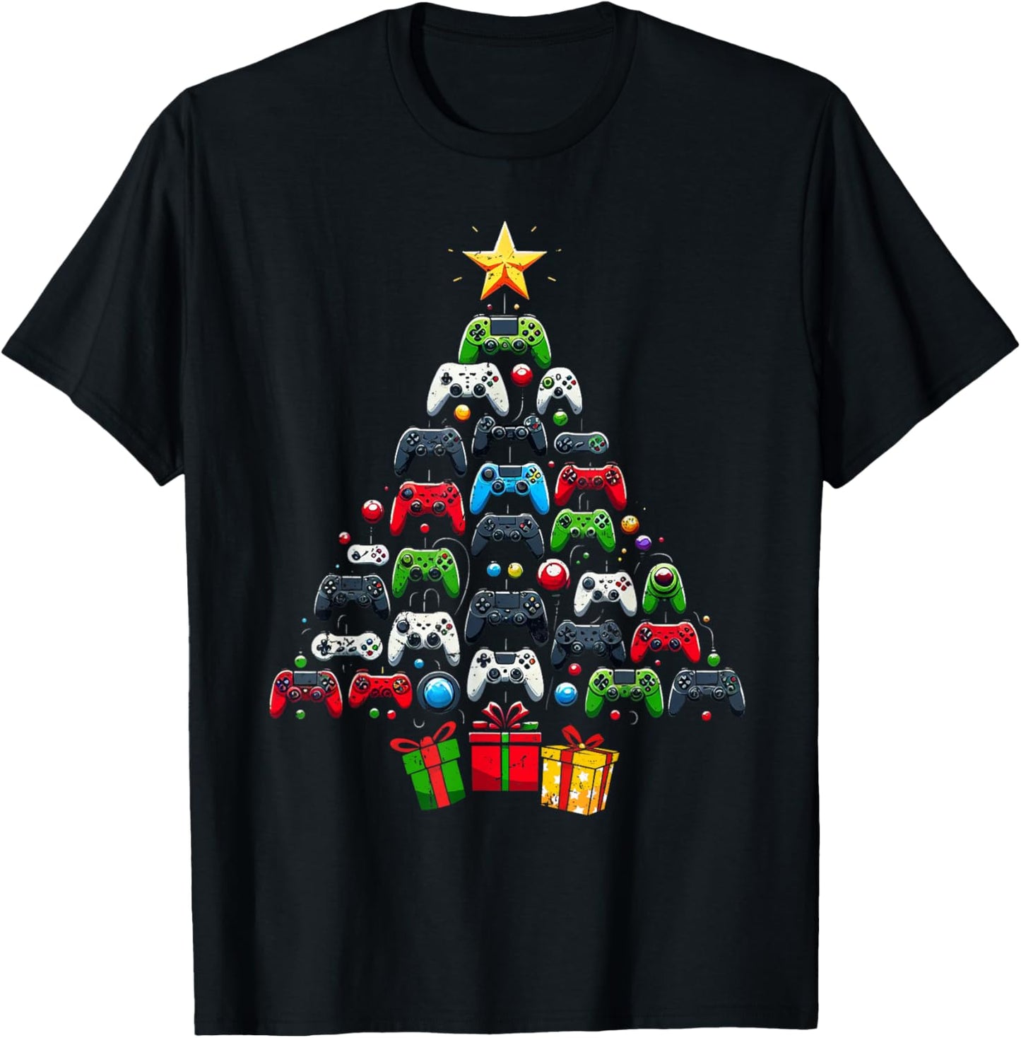Gaming Controllers Christmas Tree Funny Gamer Boys Xmas Kids
