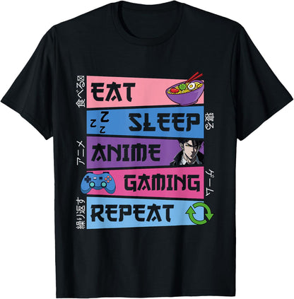 Eat Sleep Anime Gaming Repeat Otaku Anime Manga Gamer