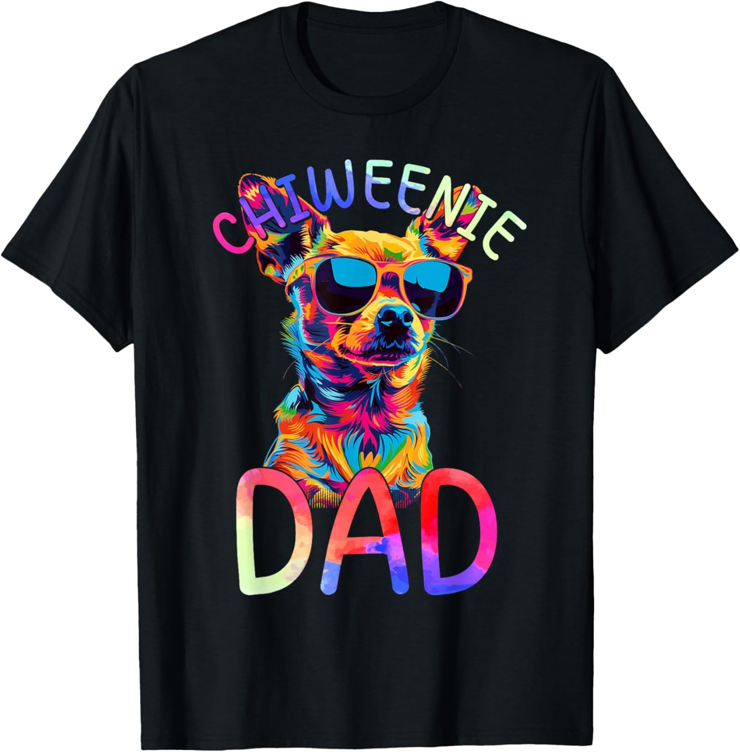 Chiweenie Dad Colorful Pop Art Chiweenie Dog Lovers T-Shirt for Men Women Kids