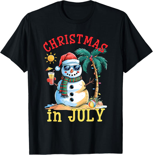 Christmas In July Snowman Summer Beach Vacation Xmas