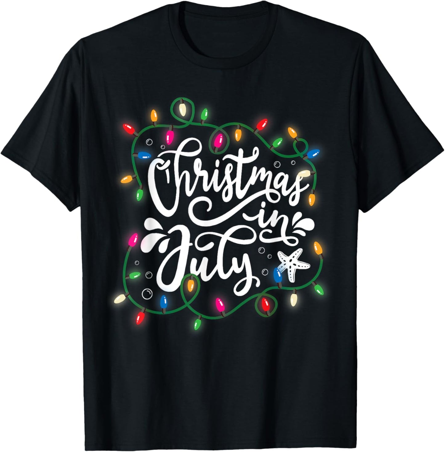 Christmas In July Lights Funny Summer Xmas Men Women Kids T-Shirt
