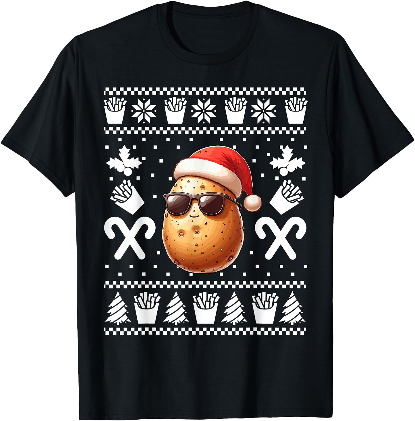 Funny Potato Christmas French Fries Pattern Xmas Season