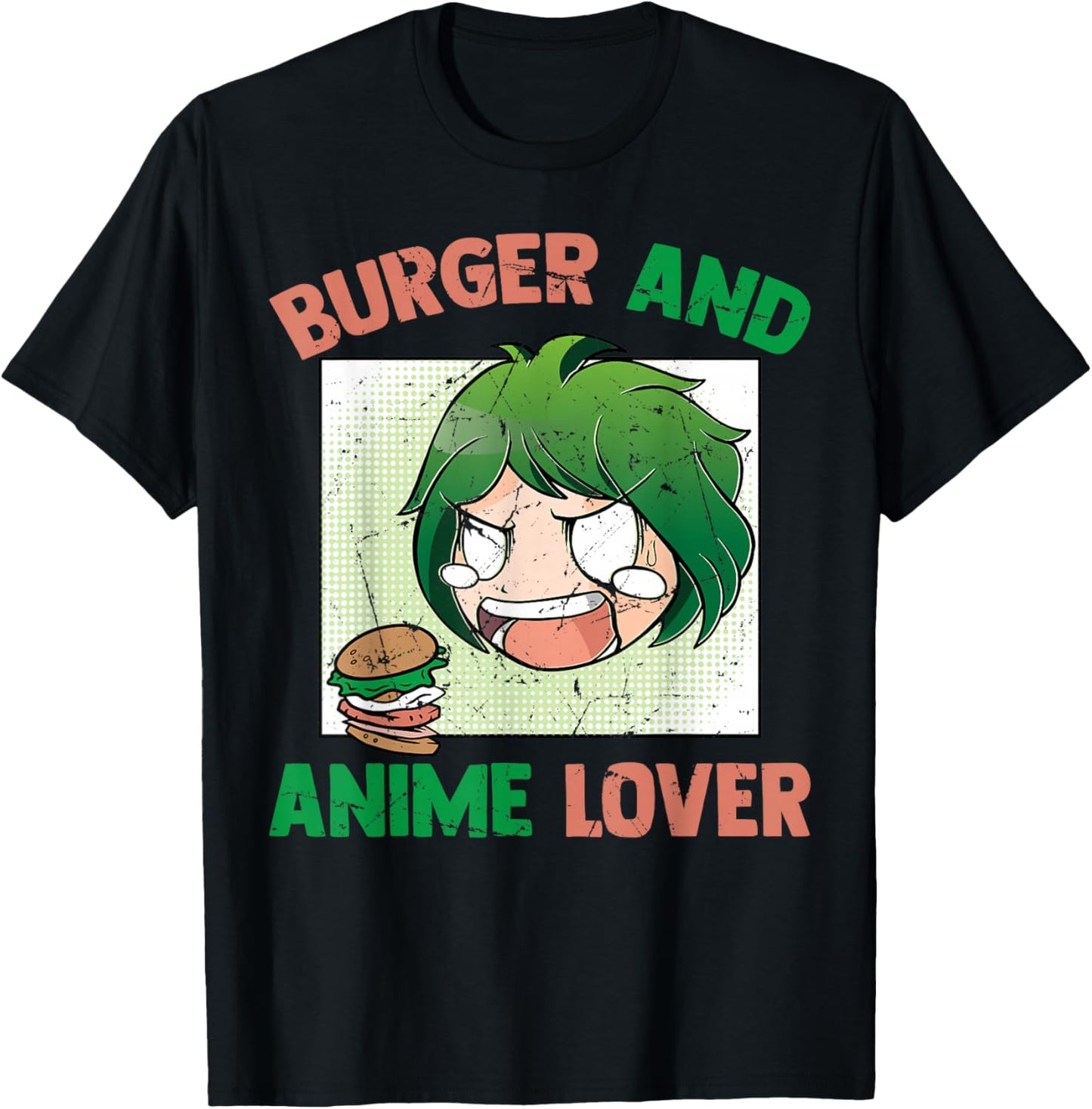 Burger And Anime Lover - Cute Kawaii Girl - Chibi Otaku
