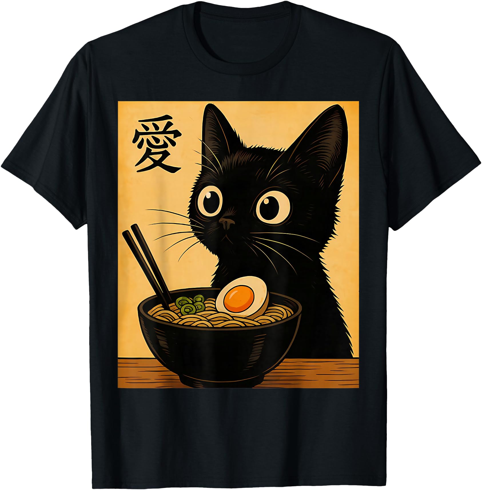 Anime Cat Ramen Japanese Funny Graphic Tees Kawaii Cat Lover