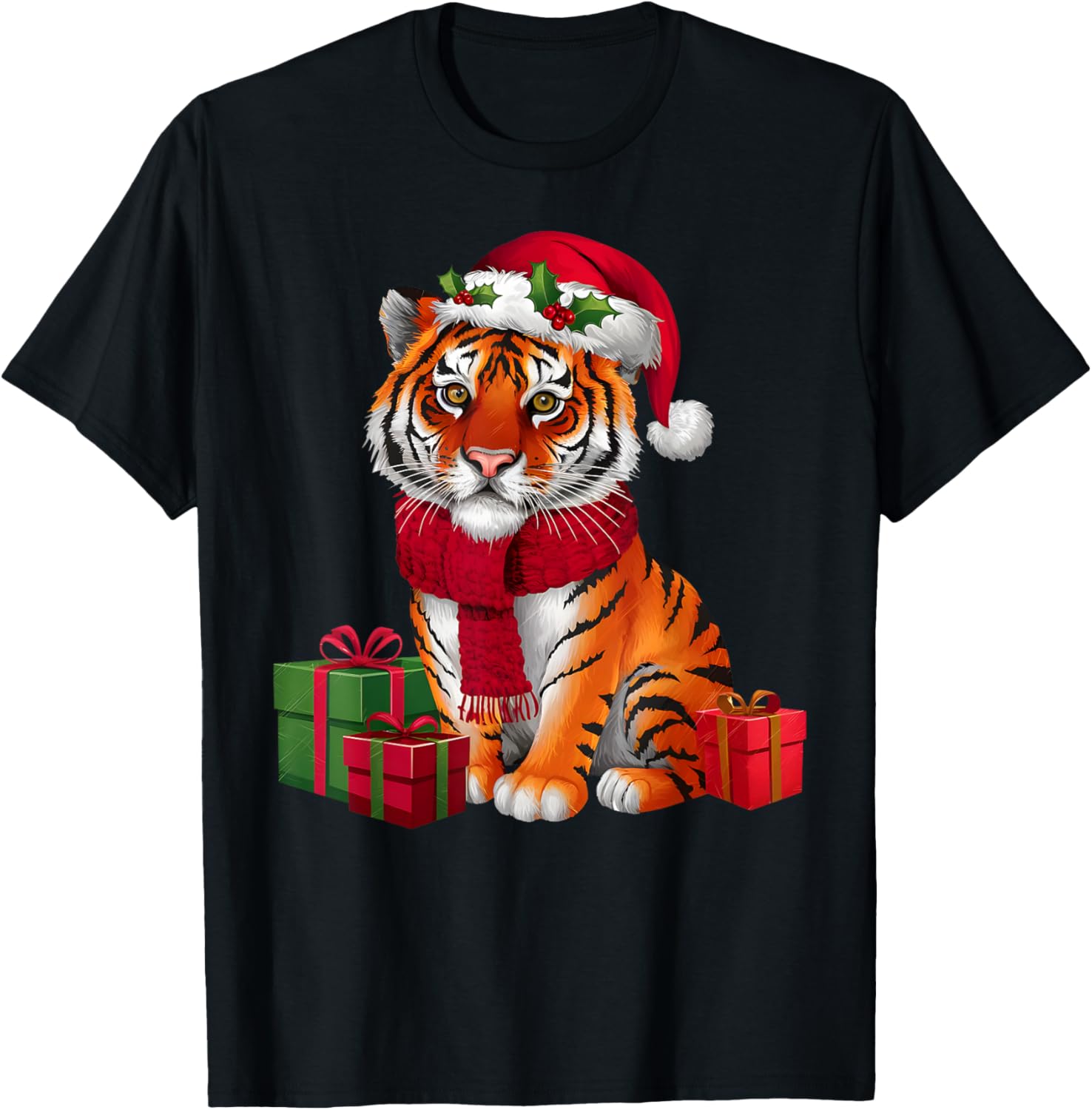 Xmas Holiday Santa Bengal Tiger Christmas