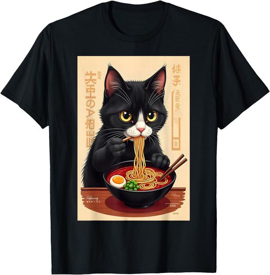 Cat Eating Ramen Japanese Noodles Anime Baby Cat Ramen