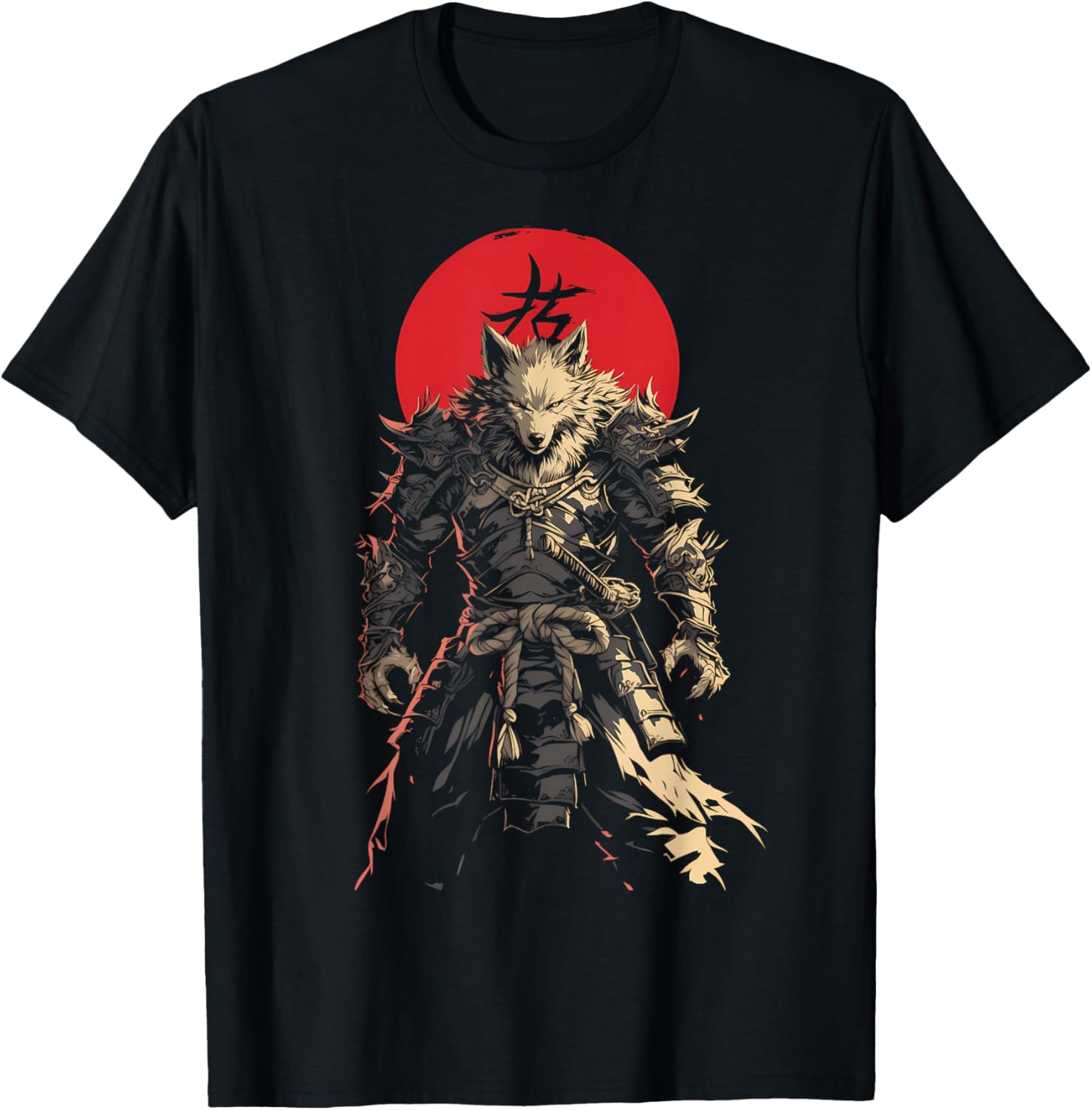 Japanese Samurai Wolf Kanji Samurai Warrior Wolf