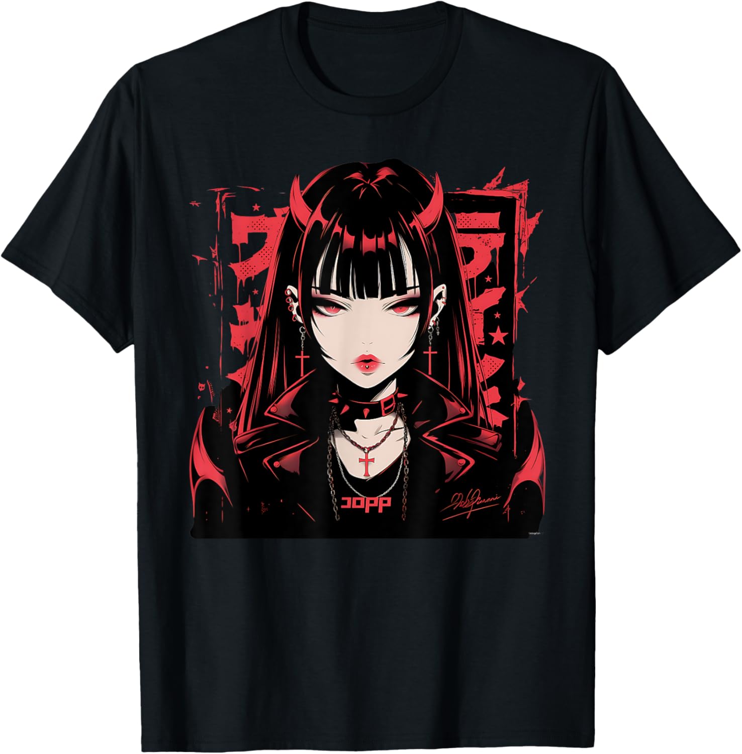 Goth Grunge Demon Anime Girl Waifu Horror Alt Aesthetic