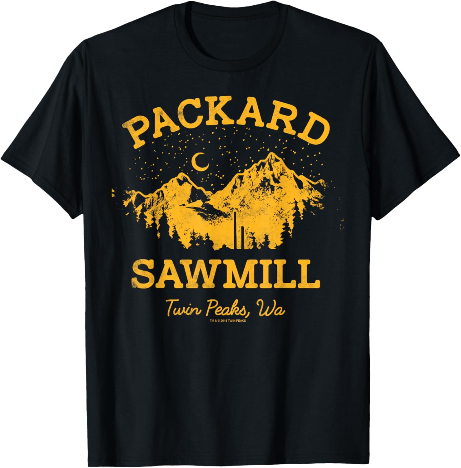 Twin Peaks Packard Sawmill Retro Vista Logo Graphic T-Shirt