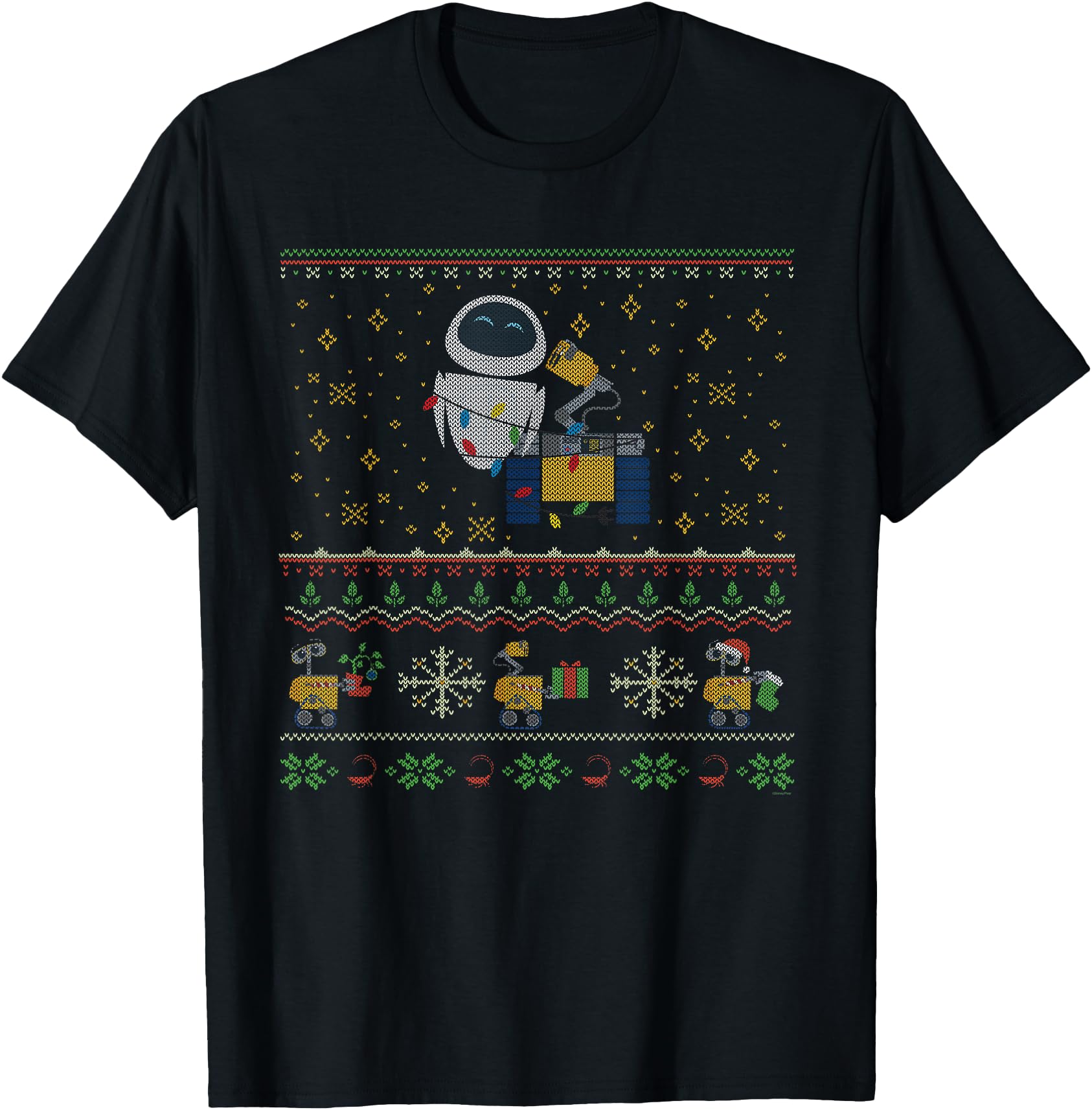 Disney PIXAR Wall-E & Eve Ugly Christmas Sweater Holiday