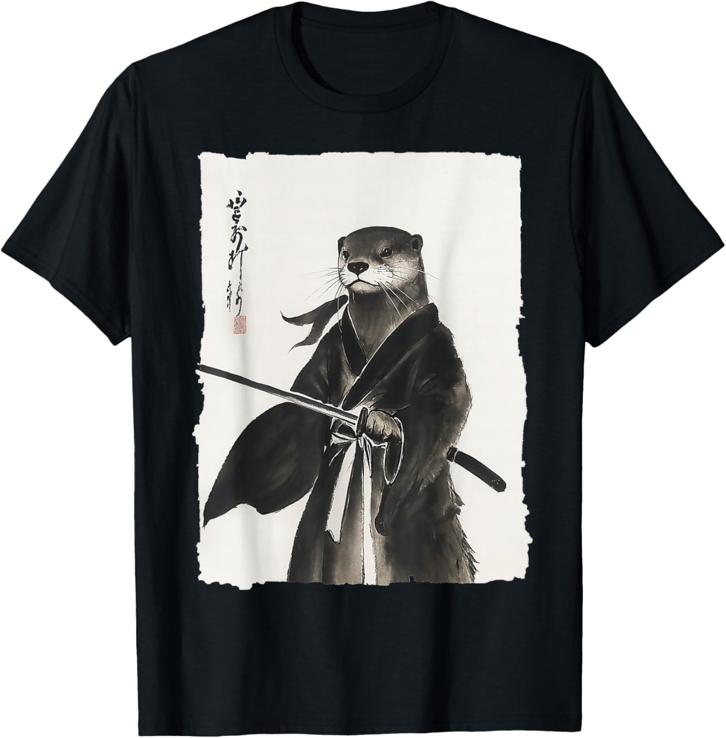 Otter Samurai Janpanese Vintage Warrior Art Anime Graphic