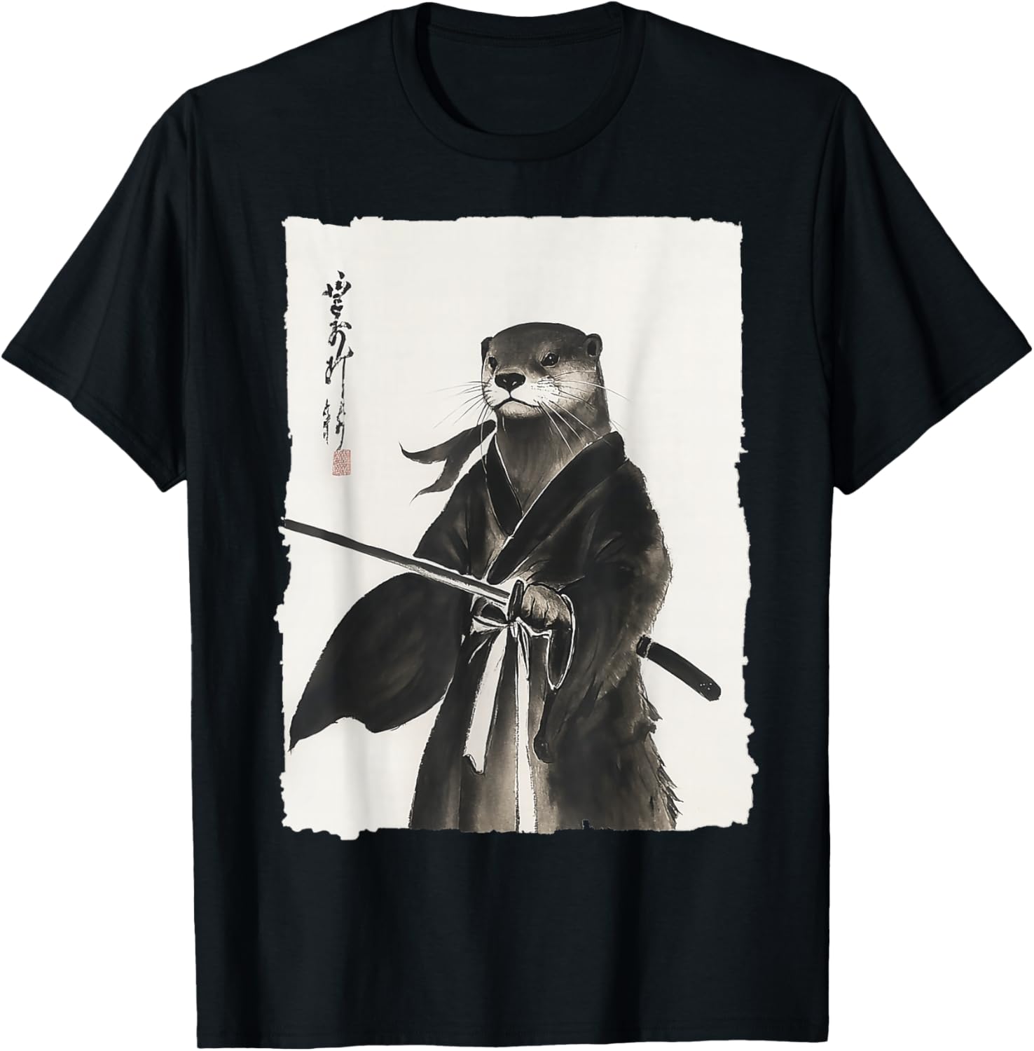 Otter Samurai Janpanese Vintage Warrior Art Anime Graphic