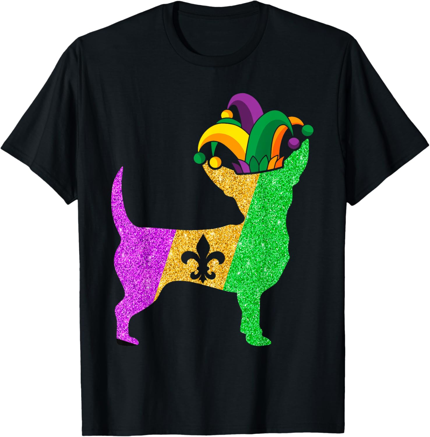 Chihuahua Dog Dad Mom Lover Funny Mardi Gras Party Men Women Girls Kids T-Shirt
