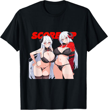 Waifu Sexy Anime Girl Glasses Horns Japanese Style