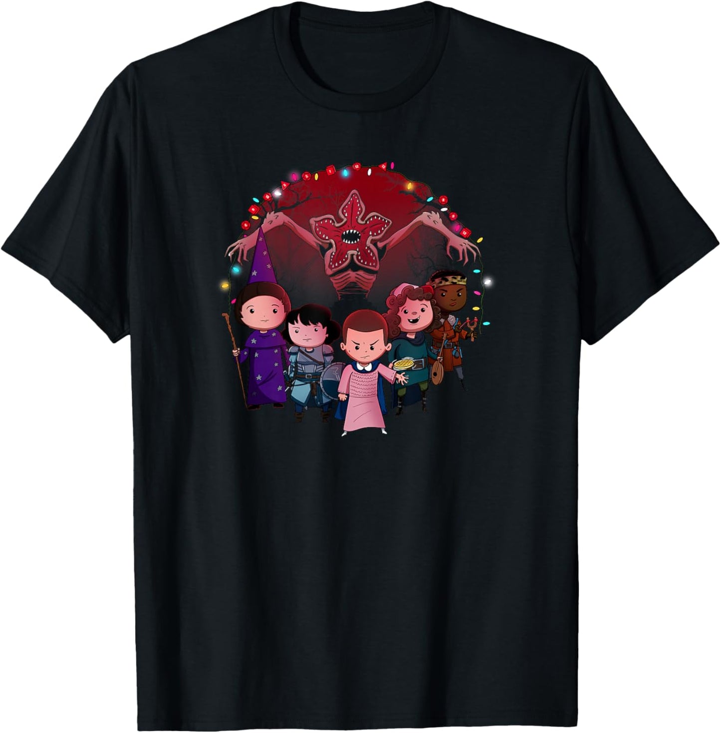 Stranger Things Group Shot Kids Role Play Chibi Pop Logo