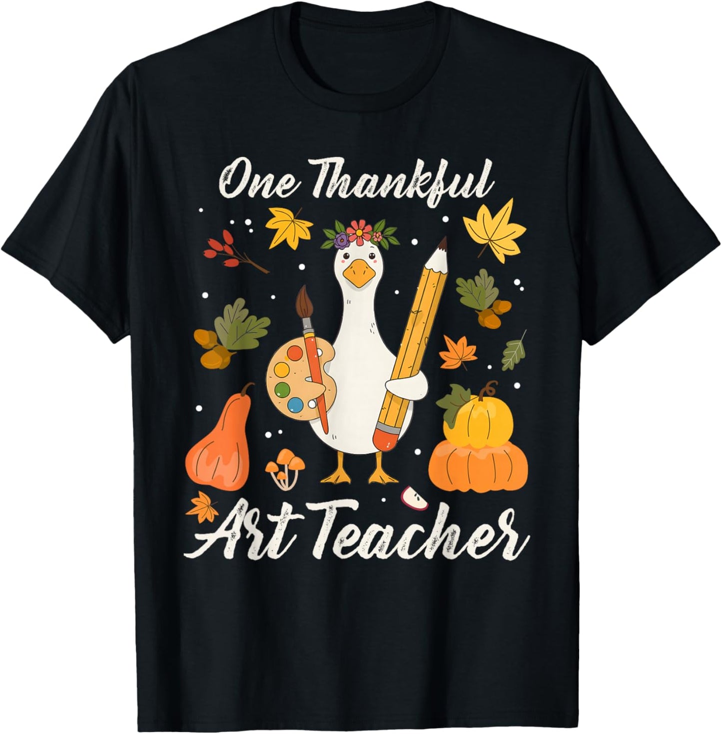 Cute Goose Art Teacher Thanksgiving Fall Painting Artist