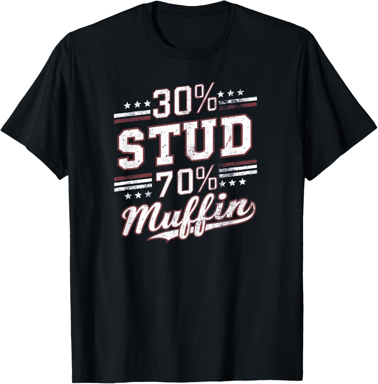 30% Stud 70% Muffin Vintage Retro Funny Joke Sarcasm T-Shirt