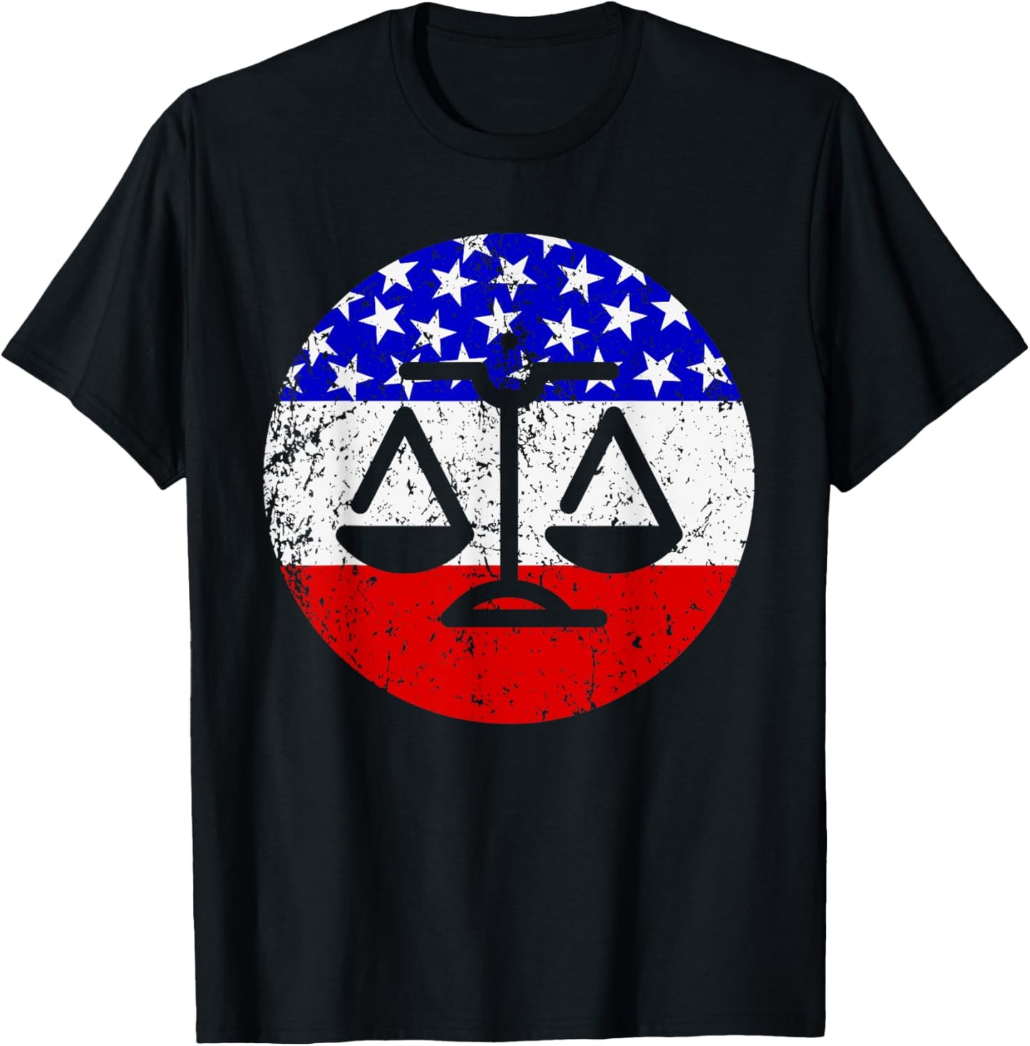 American Flag Lawyer Judge Shirt - Scale of Justice T-Shirt