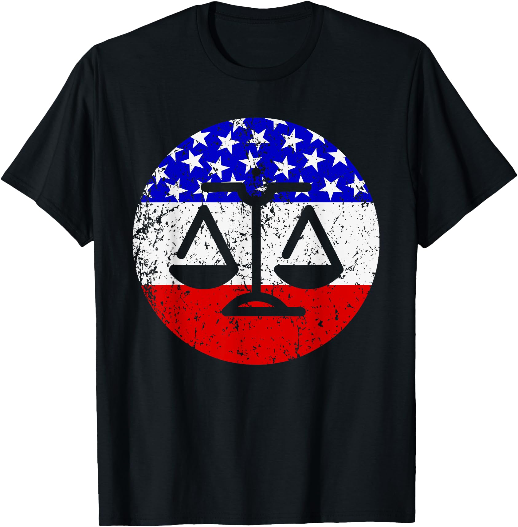 American Flag Lawyer Judge Shirt - Scale of Justice T-Shirt