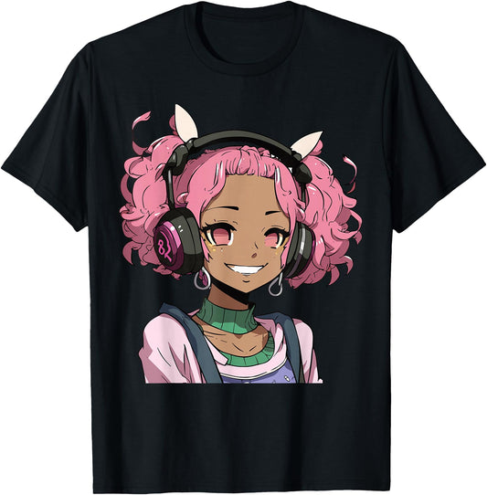 Anime and Music Black Girl Anime Merch Afro African American