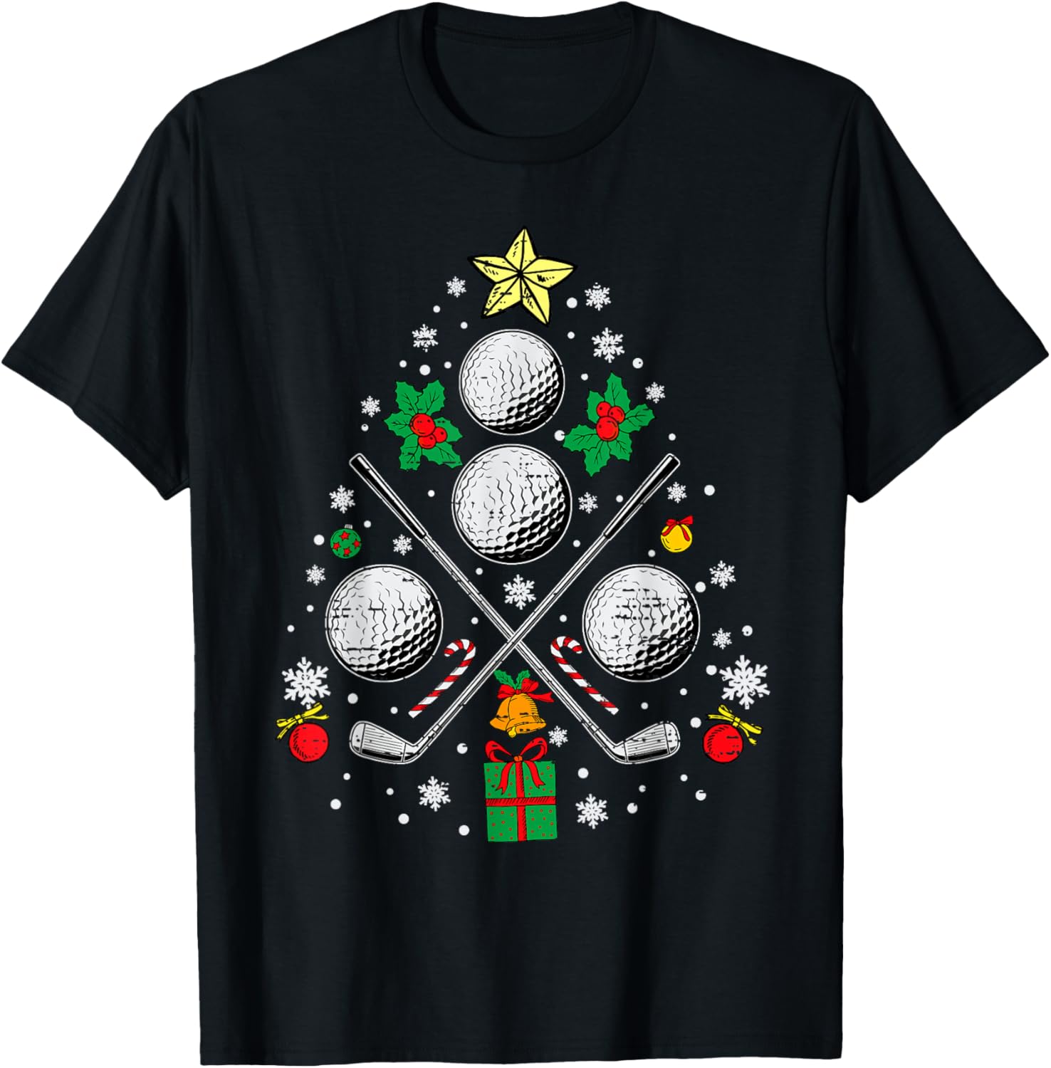Golf Christmas Tree Light Pajama Golfer Xmas Men Women Kids