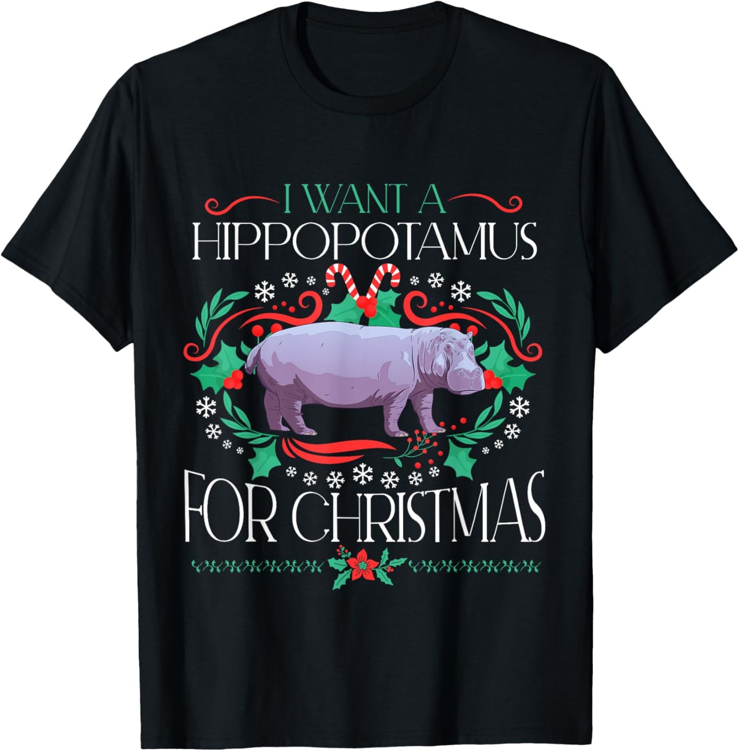 I Want A Hippopotamus For Christmas Xmas Hippo Cute