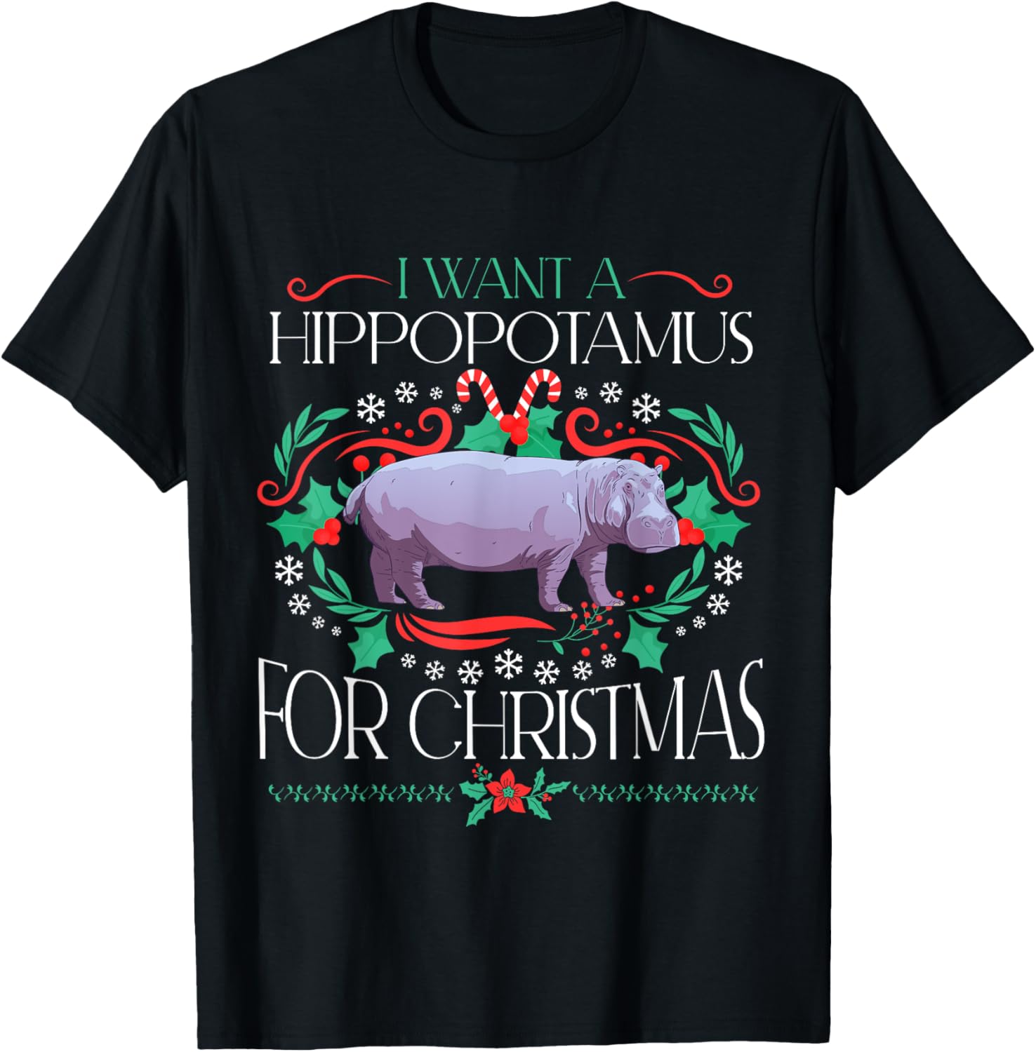 I Want A Hippopotamus For Christmas Xmas Hippo Cute