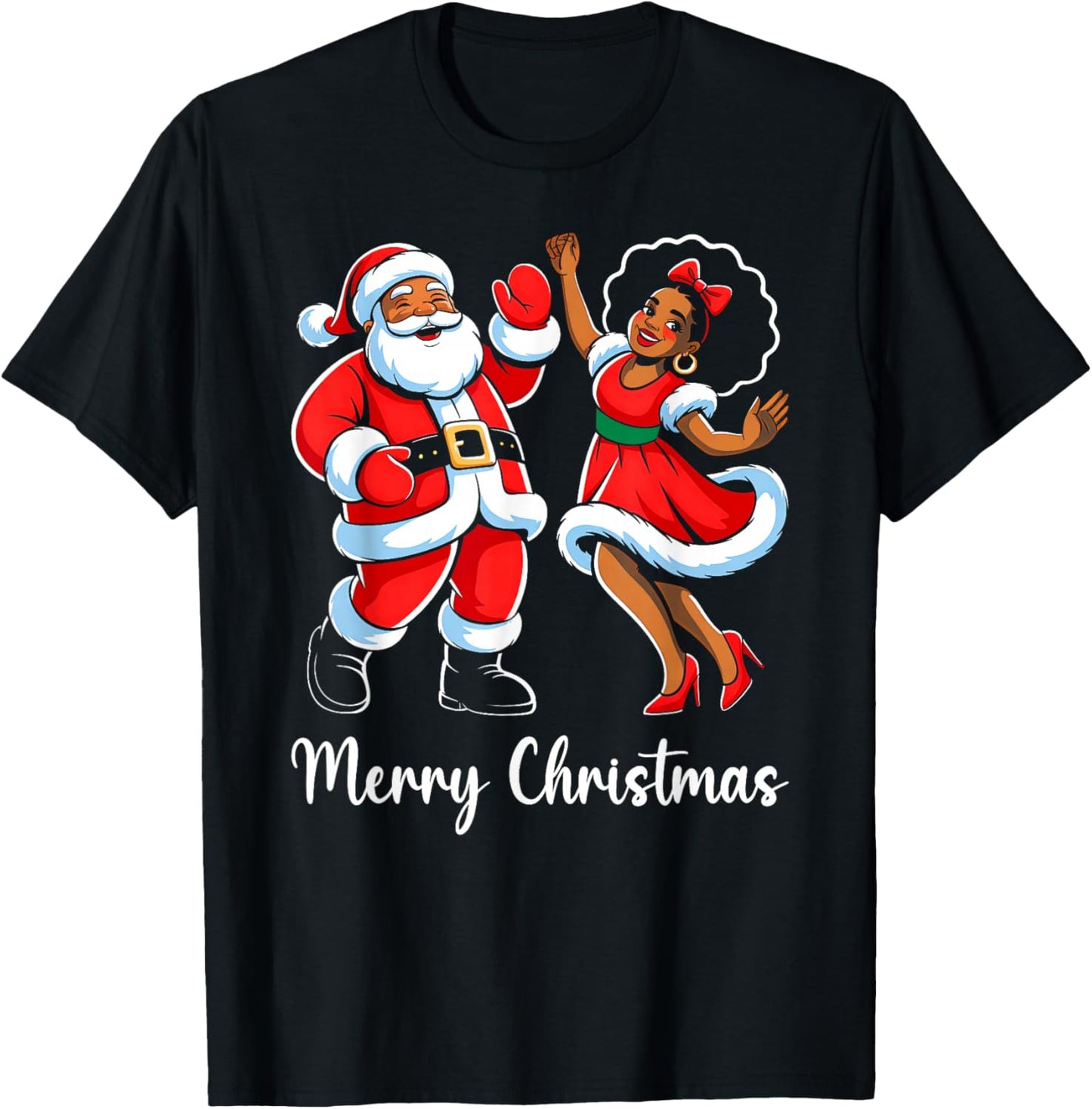 Merry Christmas African American Santa Claus Xmas Dance