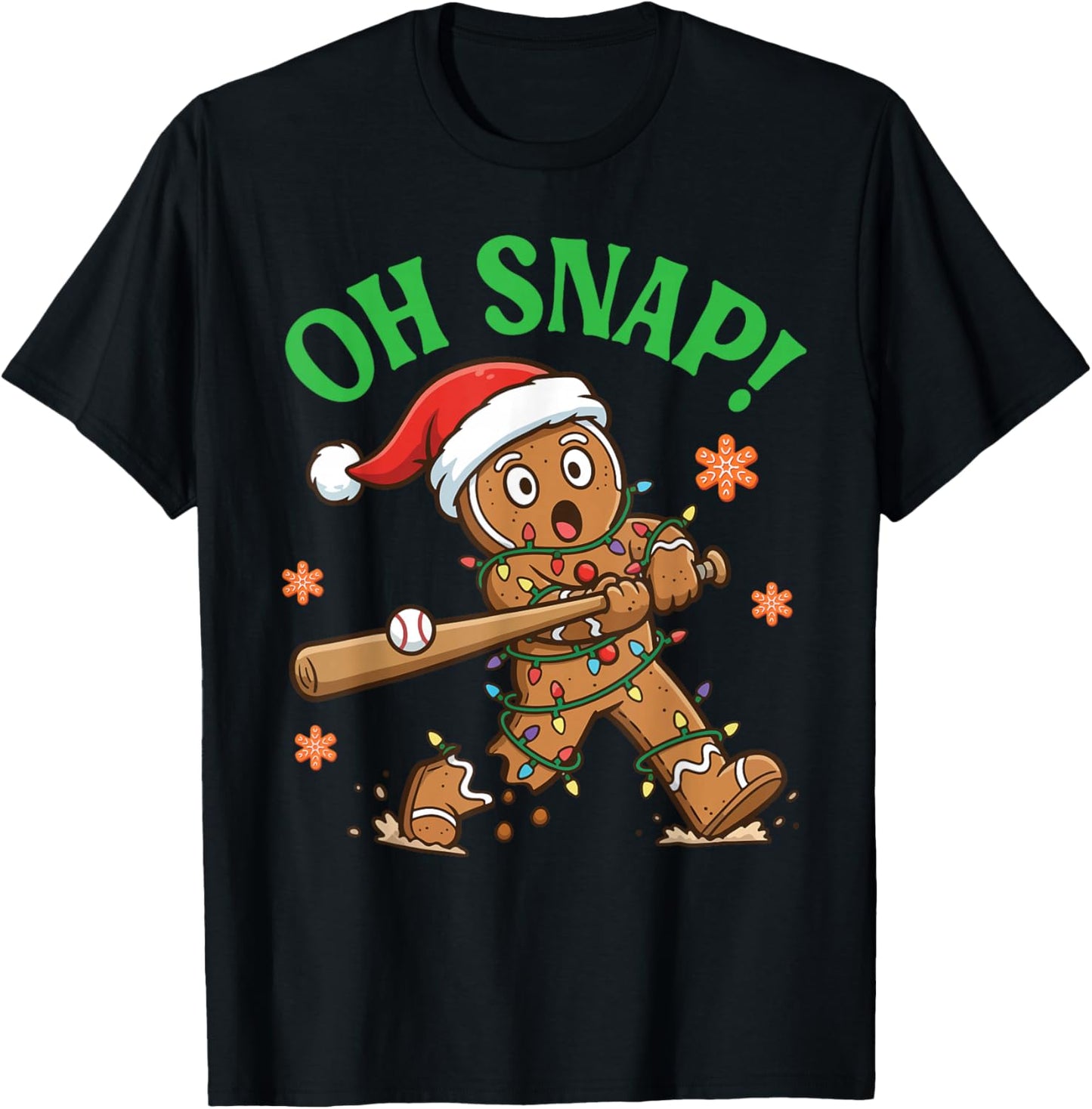 Funny Gingerbread Baseball Christmas Cookie Oh Snap Santa