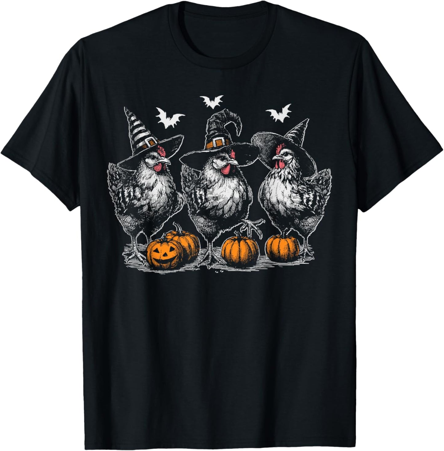 Chicken Witches Funny Halloween Spooky Season Chickens T-Shirt