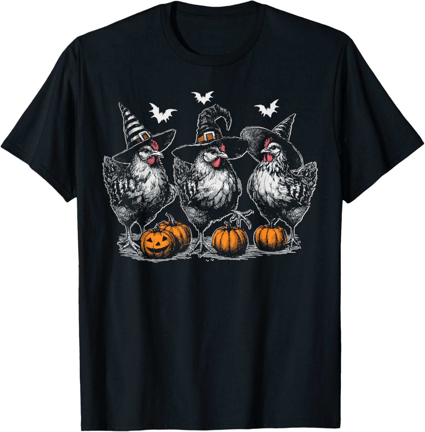 Chicken Witches Funny Halloween Spooky Season Chickens T-Shirt