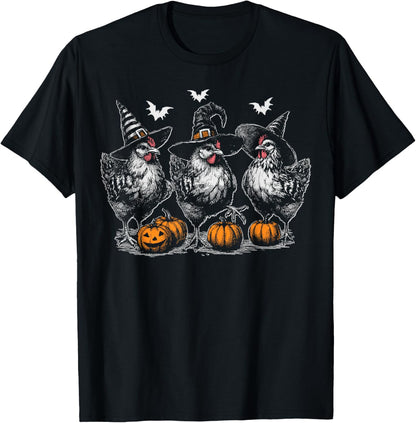 Chicken Witches Funny Halloween Spooky Season Chickens T-Shirt
