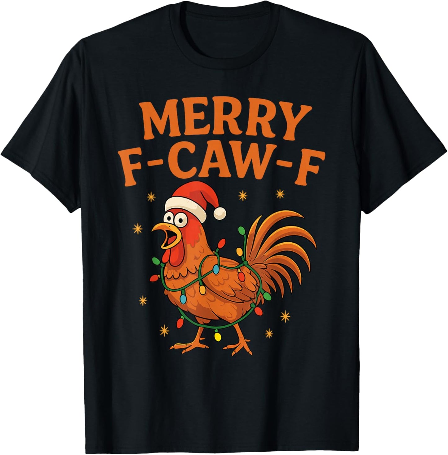 Merry F-Caw-F Rooster Funny Chicken Christmas Adult Humor