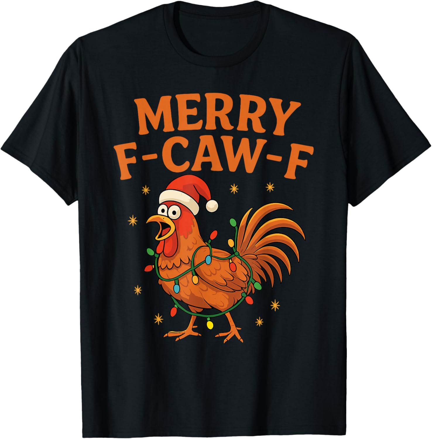 Merry F-Caw-F Rooster Funny Chicken Christmas Adult Humor