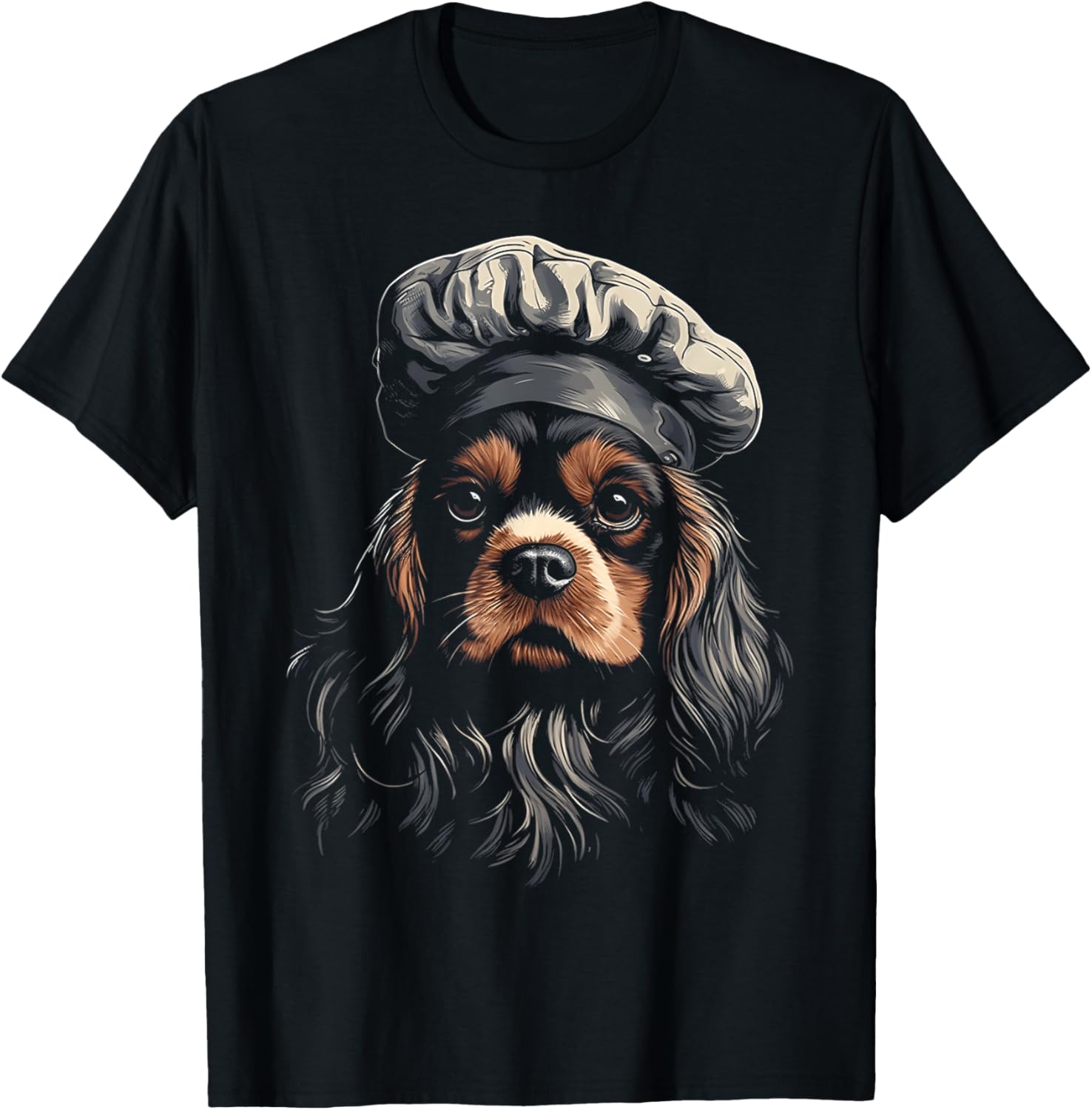 Cavalier King Charles Spaniel Chef Dog Dad Cooking For Baker T-Shirt for Men Women Kids