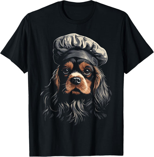 Cavalier King Charles Spaniel Chef Dog Dad Cooking For Baker T-Shirt for Men Women Kids