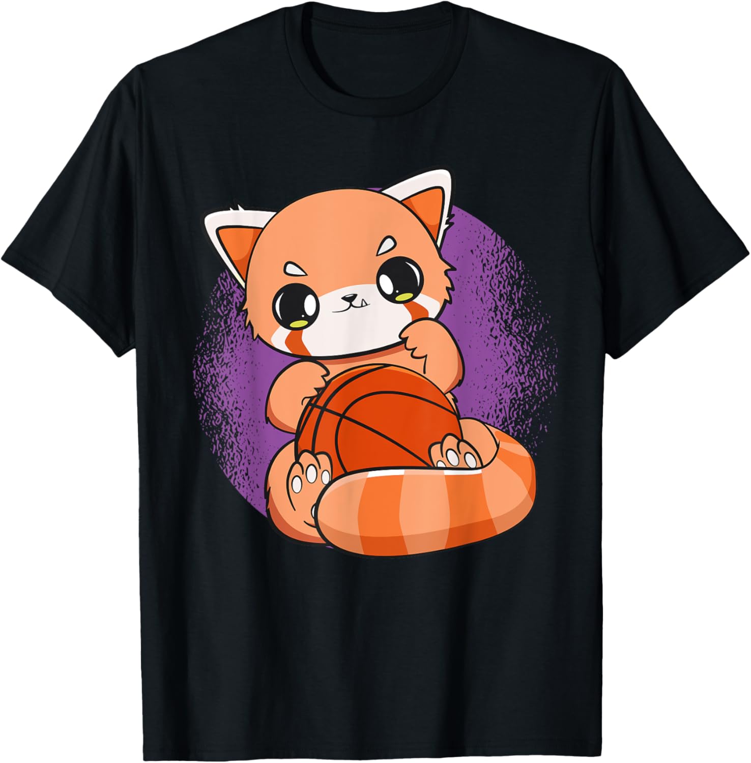 Red Panda With Basketball Sport Cute Chibi Anime Otaku