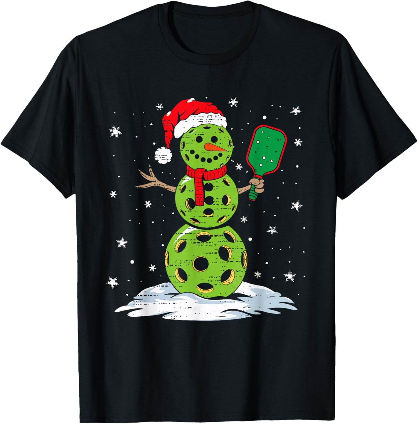 Christmas Pickleball Snowman Xmas Santa Hat Mens Womens Kids