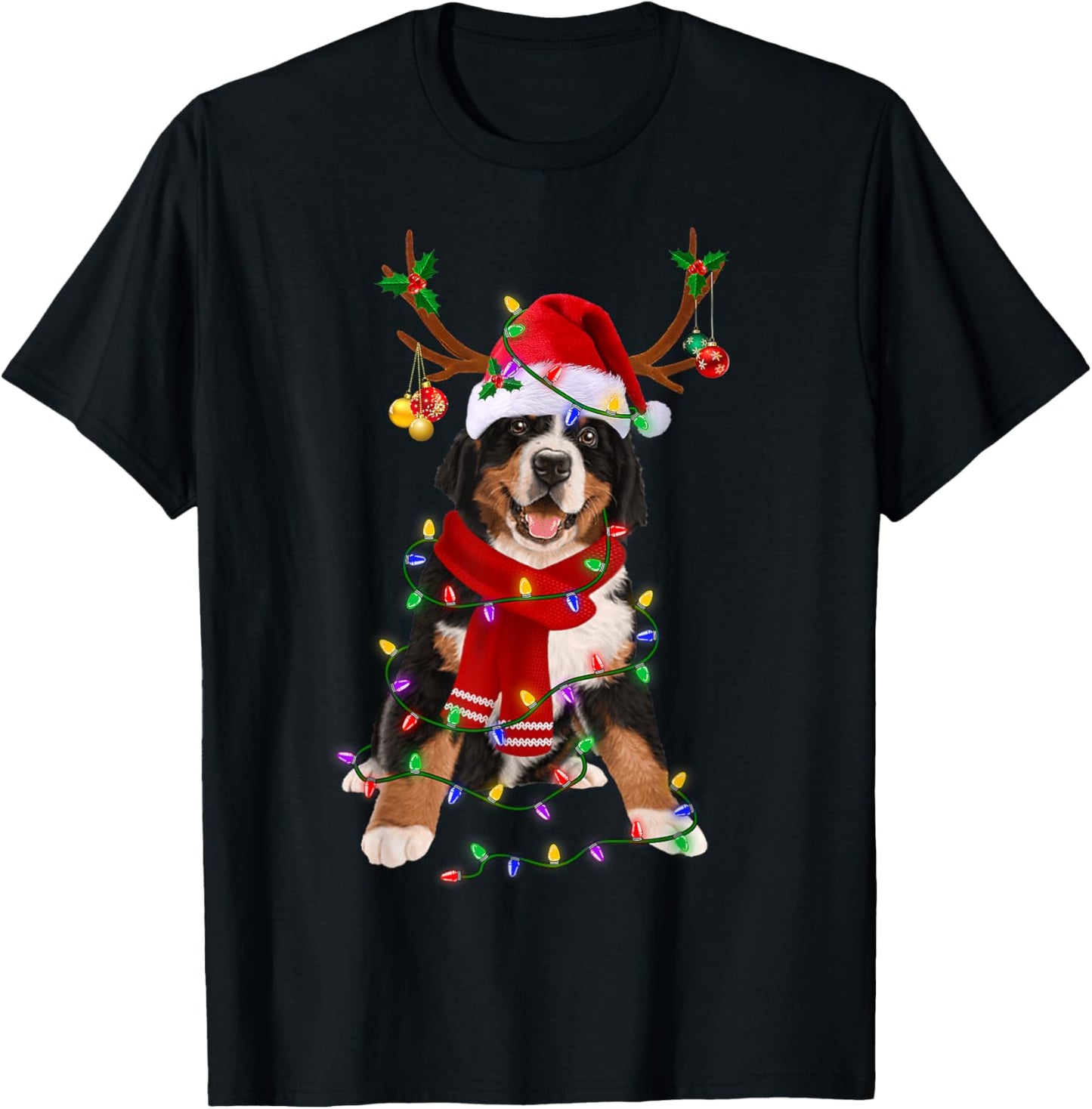 Bernese Mountain Christmas Lights Matching Family Dog Lover Men Women Kids