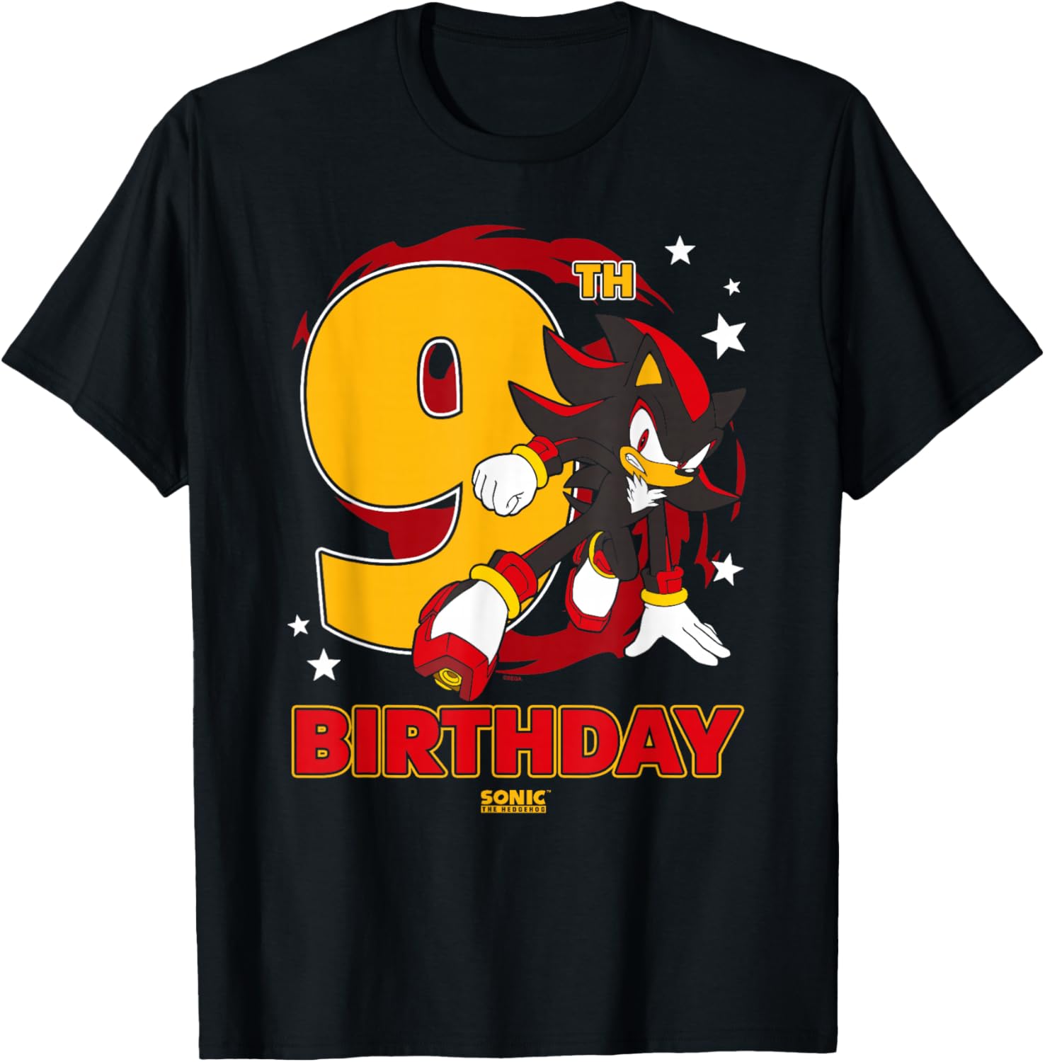 Sonic The Hedgehog Epic Shadow 9th Birthday Big Chest Logo